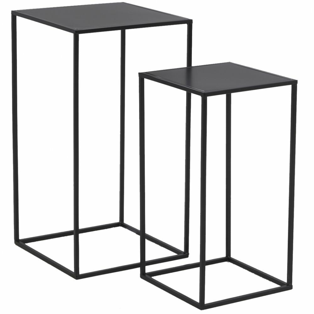 Sellettes en métal noir (lot de 2)