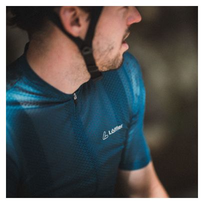 Maillot de vélo Loeffler à manches courtes FZ Cool Air Bleu Corail-Bleu