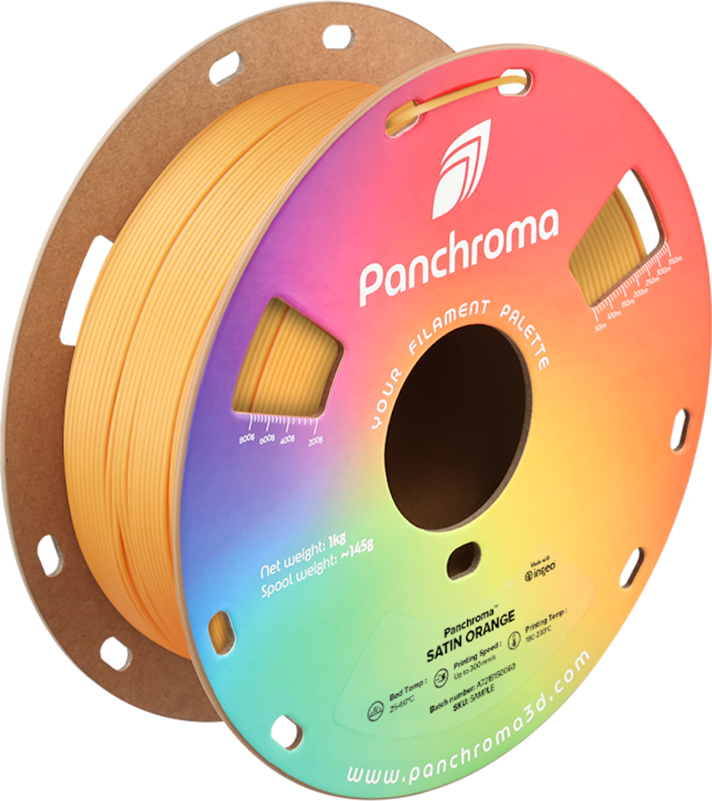 Polymaker  Panchroma™ PLA Satin Orange, 1,75 mm / 1000 g    Satin PLA für glänzende Ideen & makellose Ergebnisse in Orange