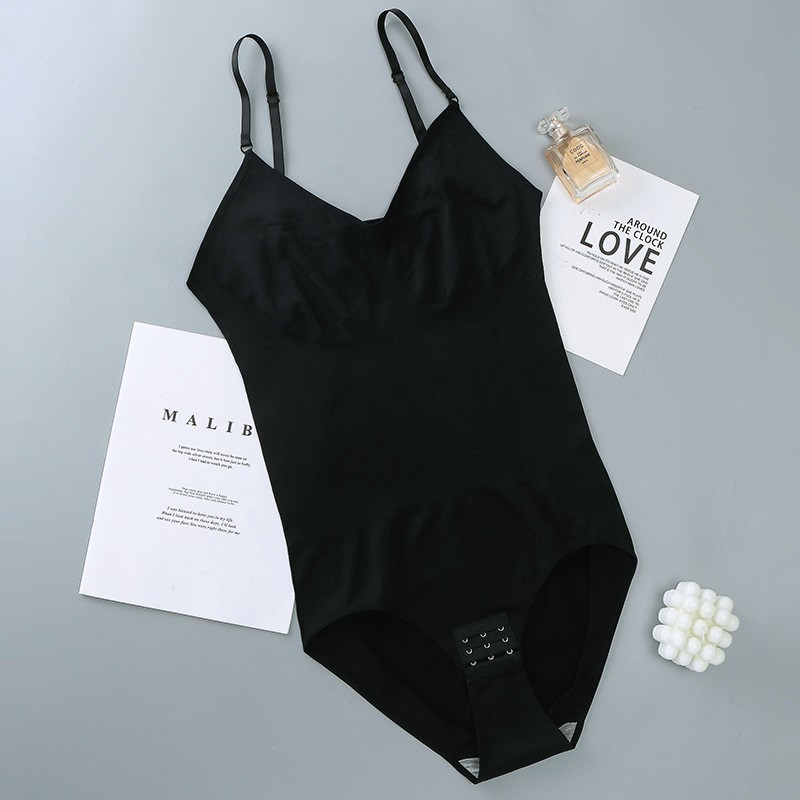 (Gr. XXL) Damen Shapewear Bodysuit Bauchweg Body Former Unterwäsche - Schwarz