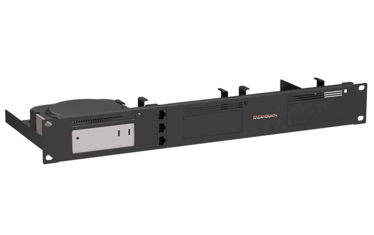 Rackmount Kit RM-AP-T3<br>Der RM-AP-T3 ermöglicht die Montage von drei Mac Mini M4 Geräten in einem 19-Zoll-Rack