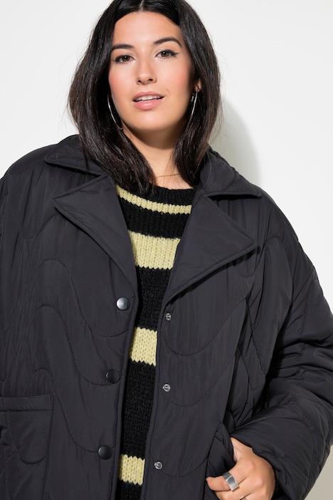 Steppjacke, Loose Shape, Wellenstepp, Reverskragen, Seitenschlitze
