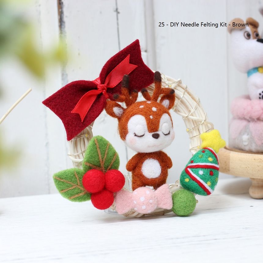 Embroidery Kingdom - DIY-naaldviltset met hangende dierendecoratie (verschillende ontwerpen)