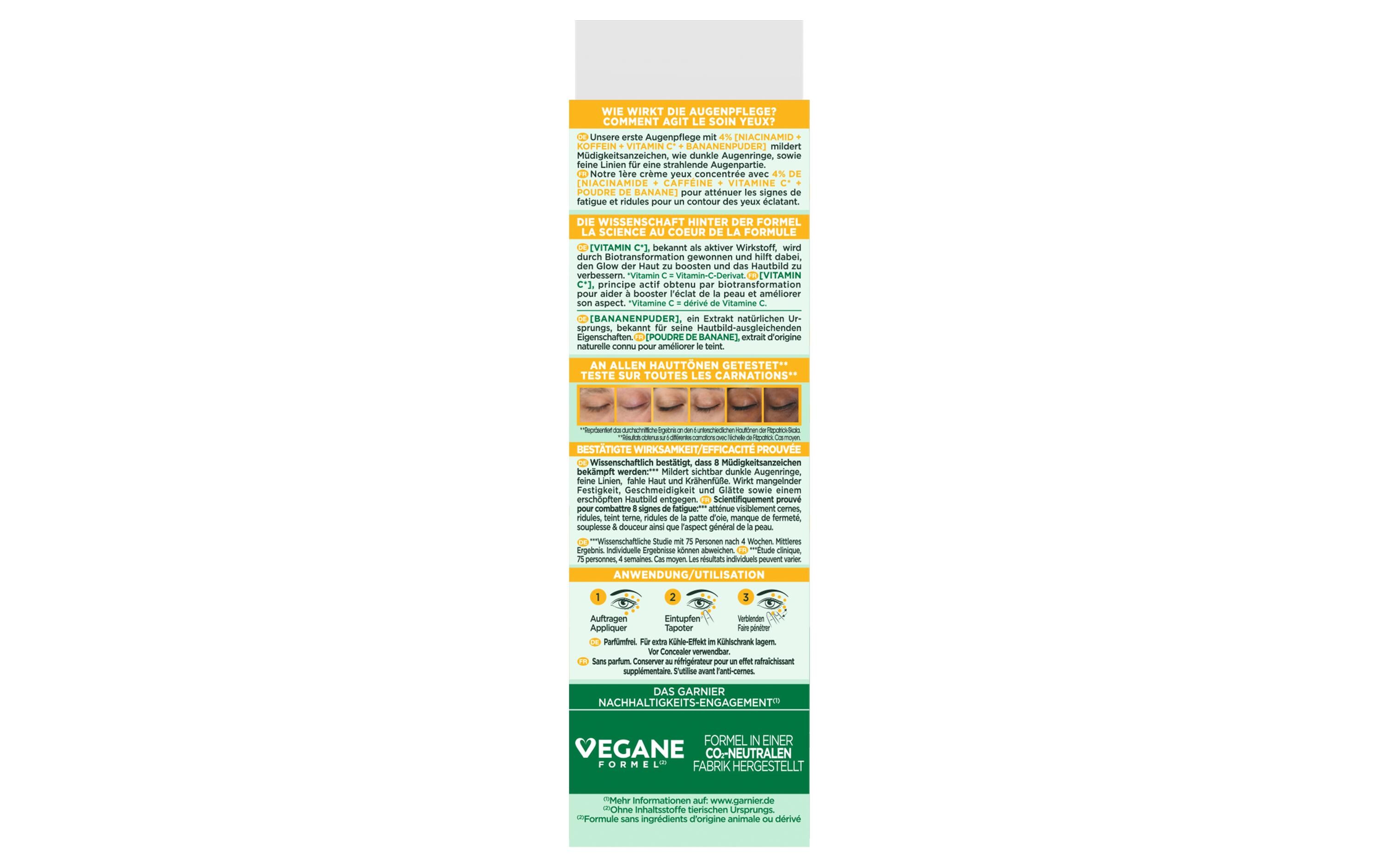 Eye Cream Vitamin C Brightening 15 mlAugencreme gegen dunkle Augenringe, feinen Linien und Krähenfüsse