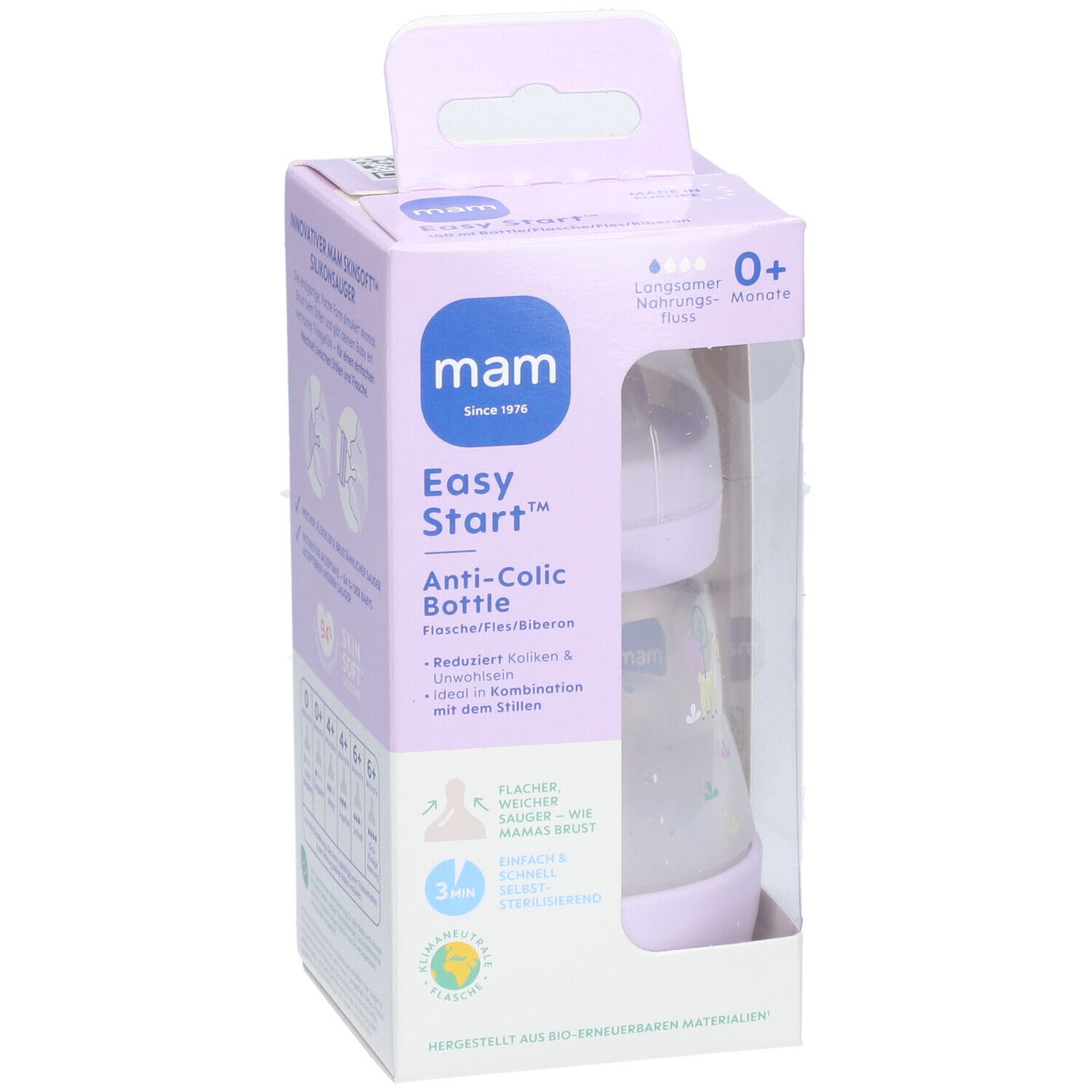 MAM Babyflasche Easy Start Anti-Colic, von Geburt an, lila