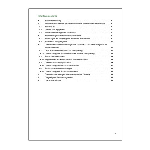 Sunday Natural Products  Trisomie 21 Targeted Nutritional Intervention