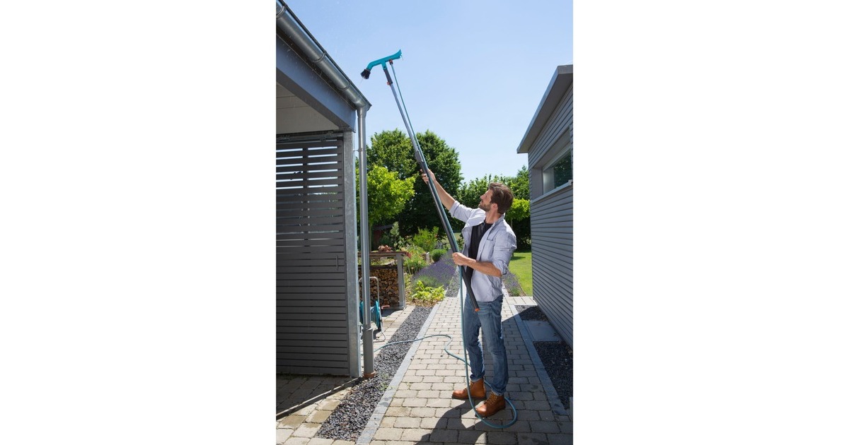 GARDENACombisystem gootreiniger gehoekte bezem  (Turquoise/zwart, 3651-20)