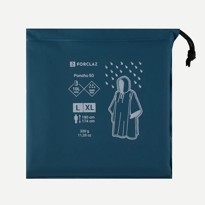 Decathlon Forclaz - Poncho de Chuva Forclaz MT50 - 10L