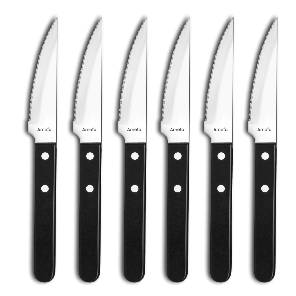 Steak Jumbo Pizza Noir - Set 6 couteaux steaks Amefa