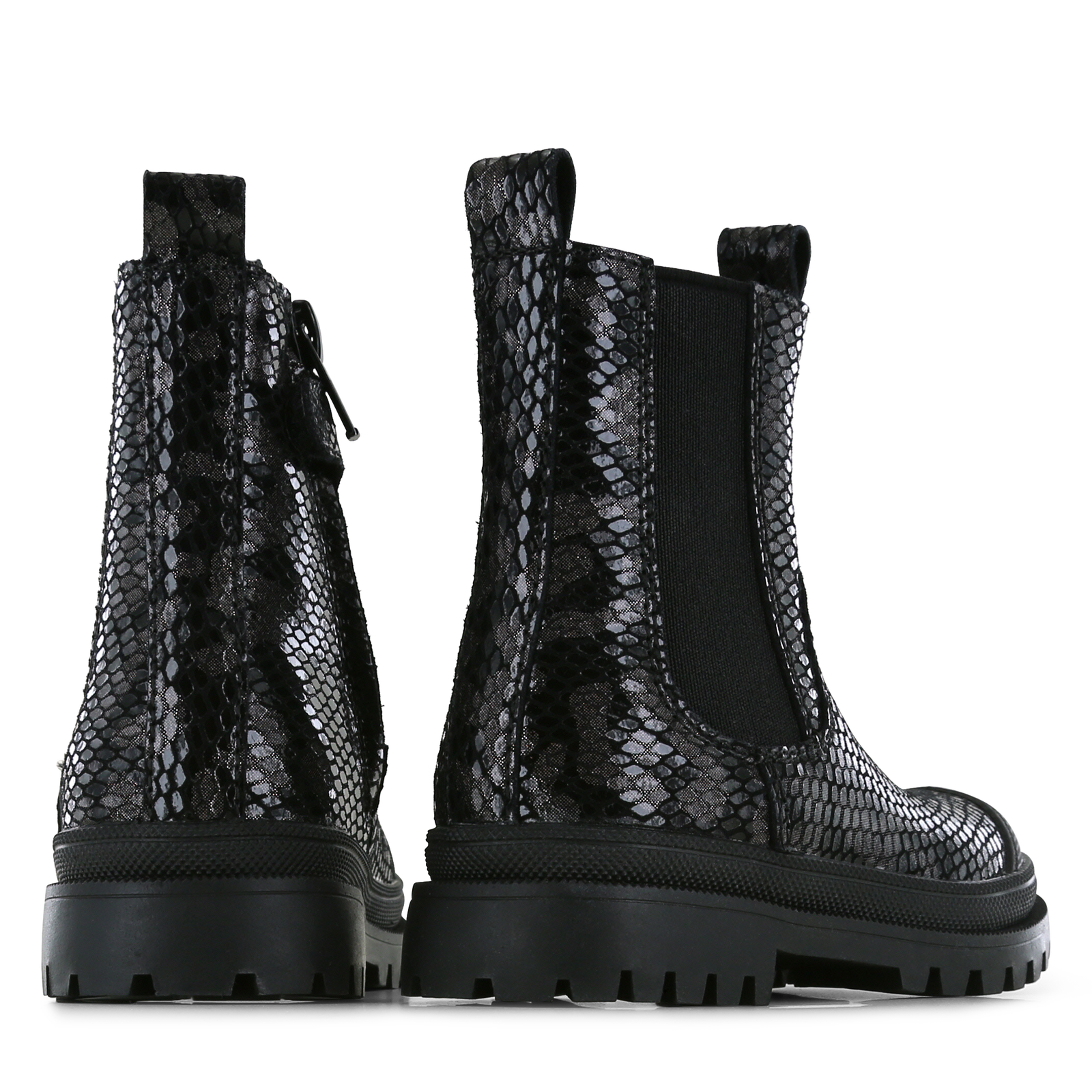 Shoesme metallic-zwarte chelseaboot Leer, Metallic | Sale