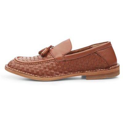 Herrenschuh geflochten, Cognacbraun