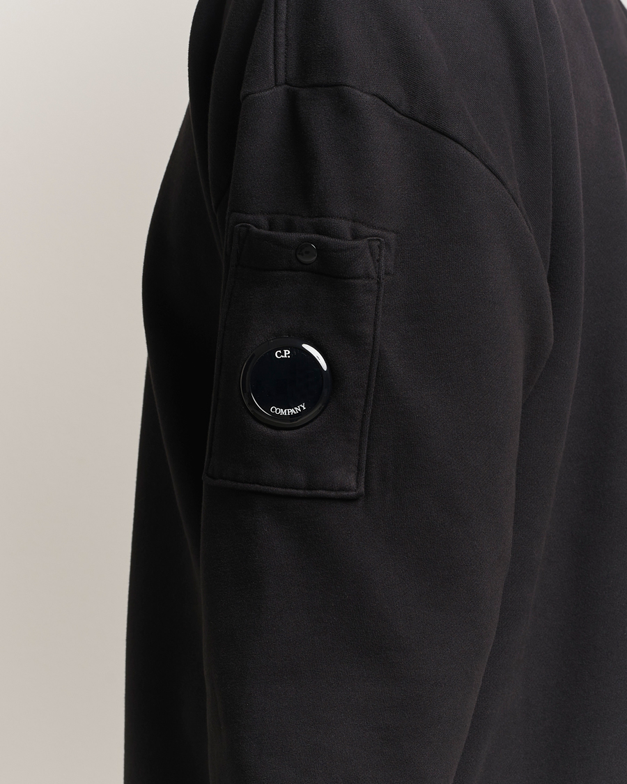 C.P. Company Brushed Emerized Fleece Lens Sweatshirt Black