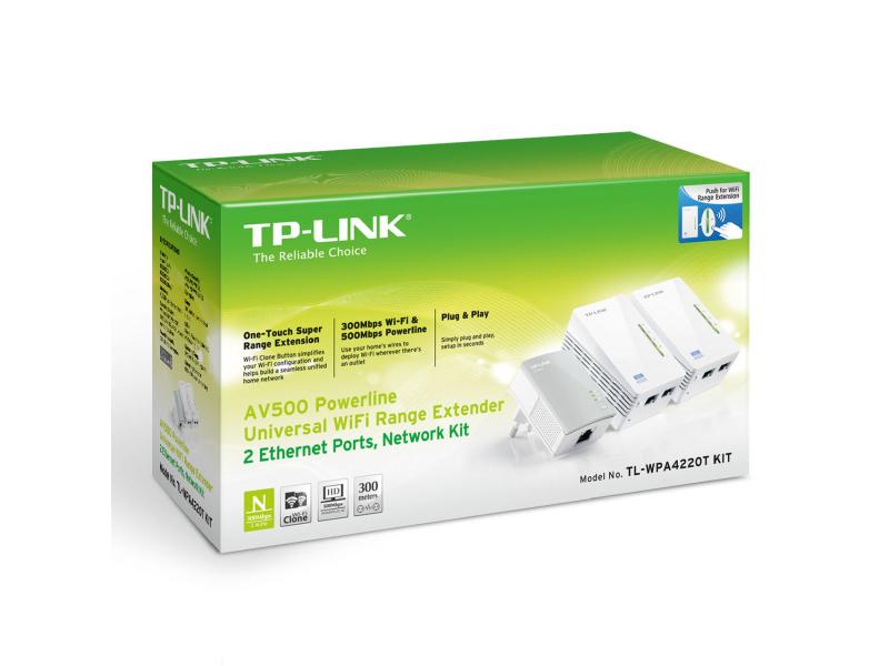 TP-Link Powerline TL-WPA4220 TKIT 2xTL-WPA4220, 1xTL-PA4010 WLAN-Powerline-Starterkit