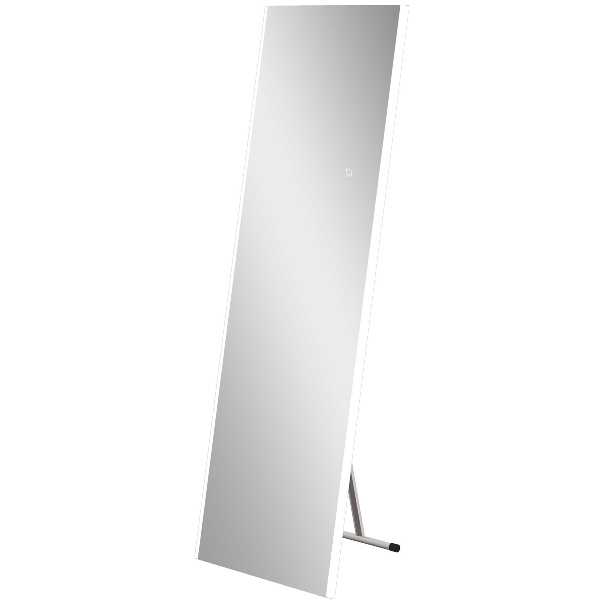 HOMCOM Ganzkörperspiegel mit LED-Leuchte weiß 150L x 50B x 2,9H cm