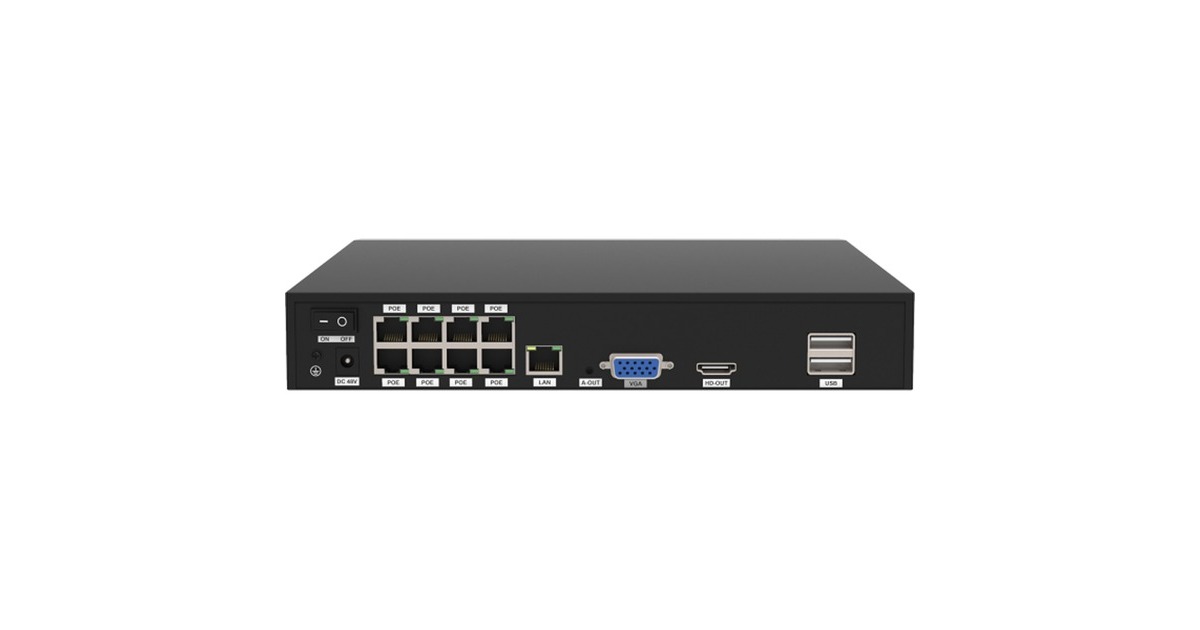 FoscamFN9108HE, 8-kanaals 5MP PoE Netwerk video recorder  (Zwart, PoE, Zonder HDD)