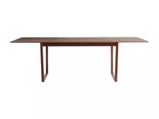 Table extensible rallonges intégrées rectangulaire en bois foncé noyer L160-240 cm LAHO
