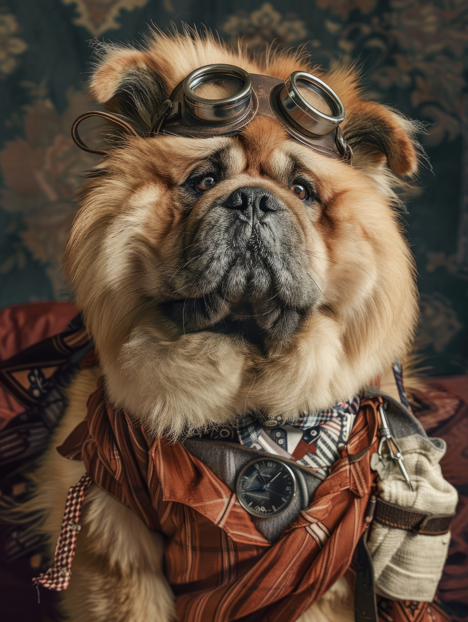 Canvas schilderij van een Chow Chow hond 100x150 cm