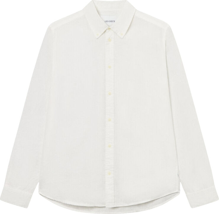 Les Deux Kristian Linen B.D. Shirt White