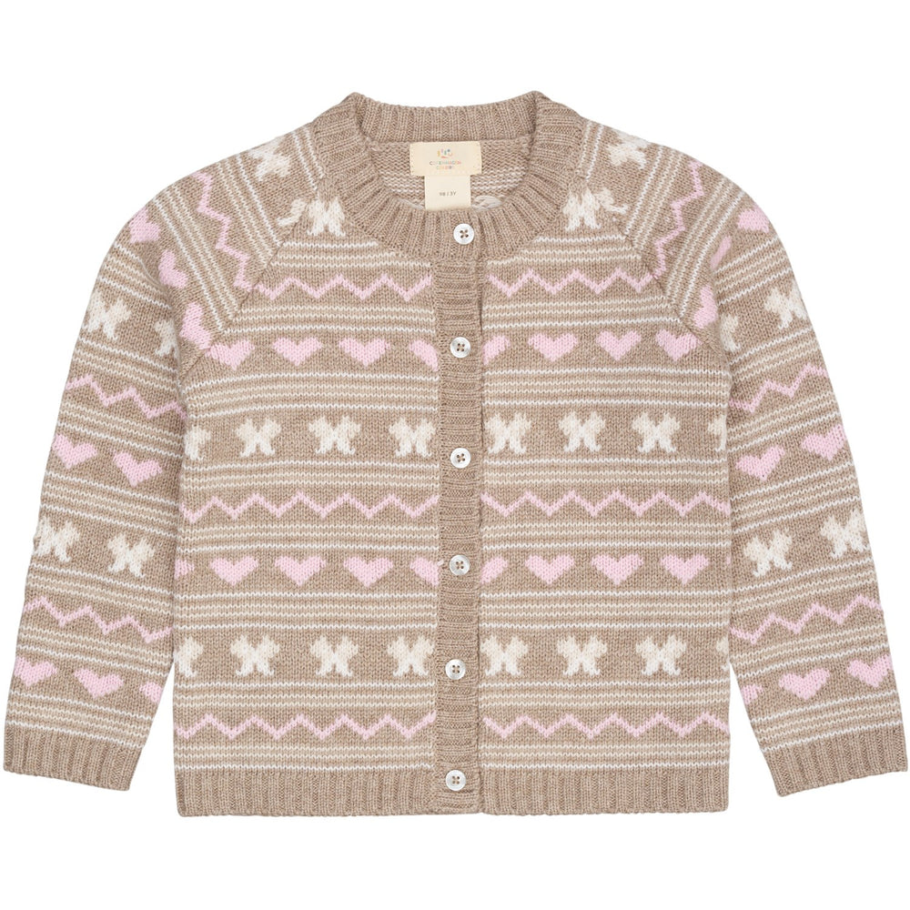 Køb COPENHAGEN COLORS Sand Comb. Cashmere Pattern Cardigan
