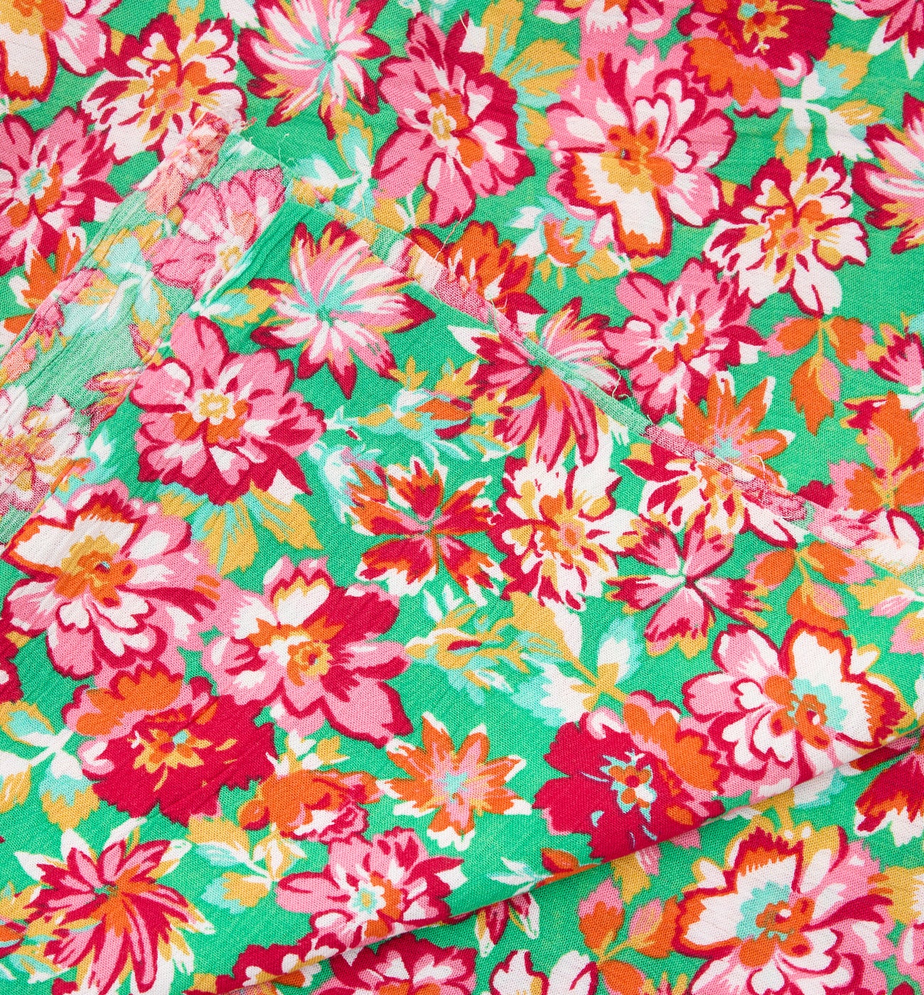 Coupon de 3 m viscose crinkle - Imprimé vert