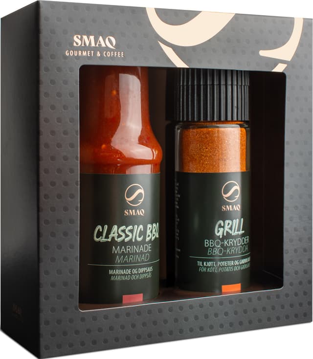 SMAQ BBQ marinade og krydderigaveæske 8006 (sort)