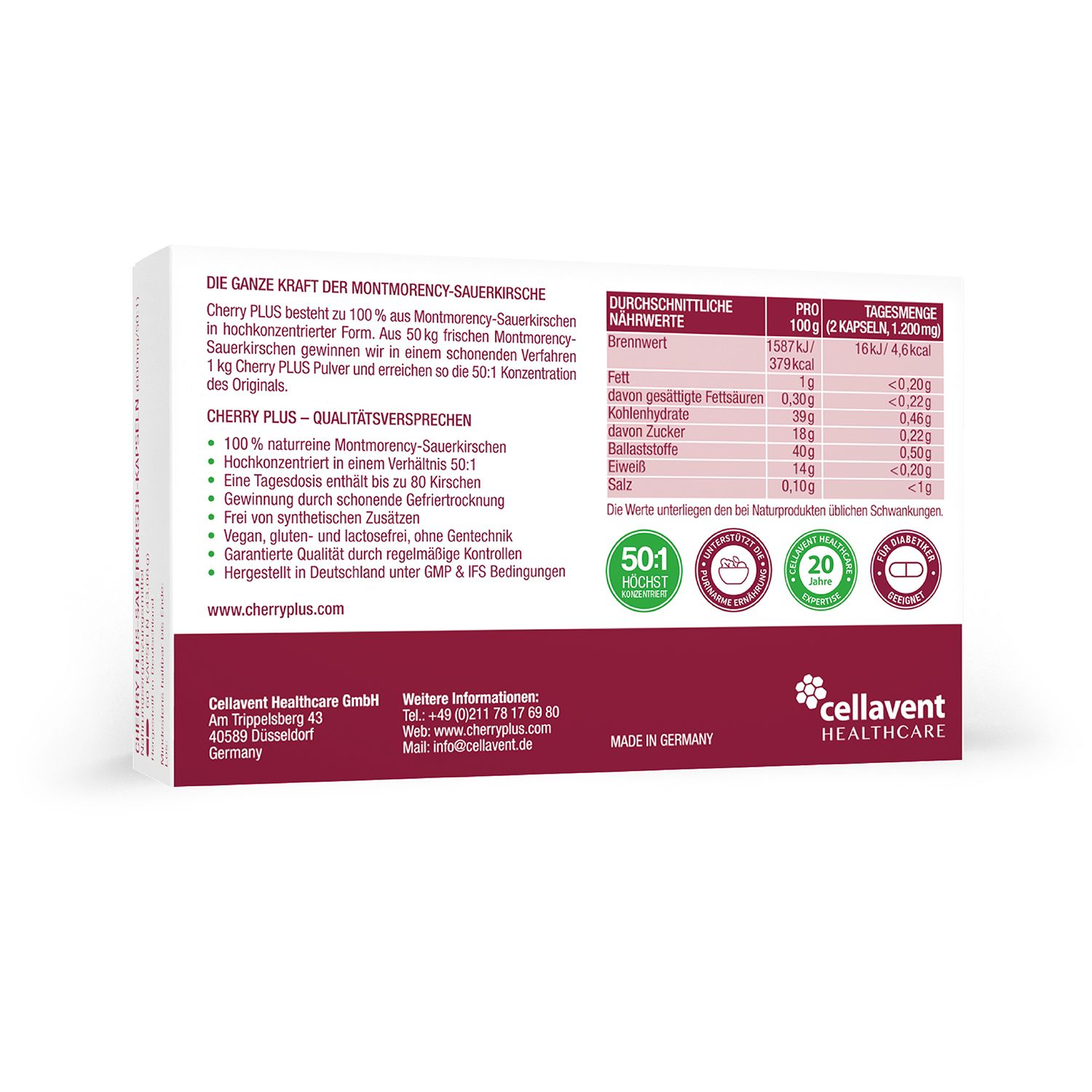 CHERRY PLUS® - Montmorency-Sauerkirsch-Kapseln