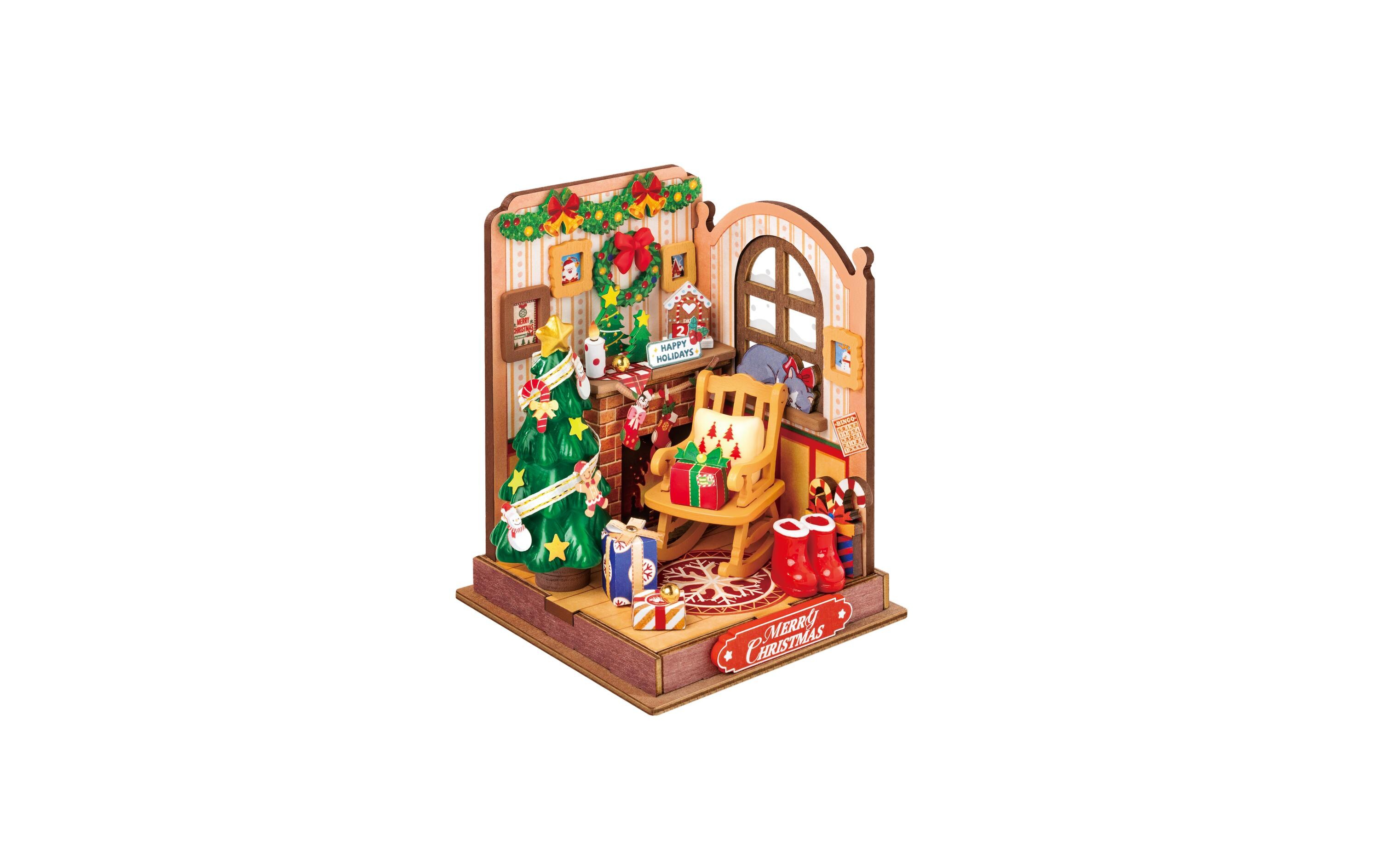 Bausatz Weihnachts Feuerstelle3D-Puzzle aus lasergeschnittenen Holzteilen