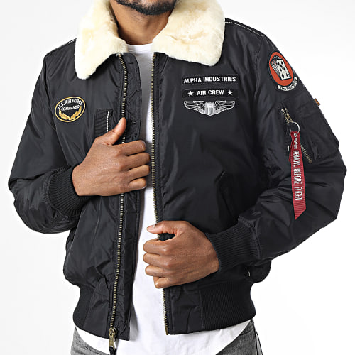 Veste Bomber Col Fourrure Injector III Air Force 198113 Noir