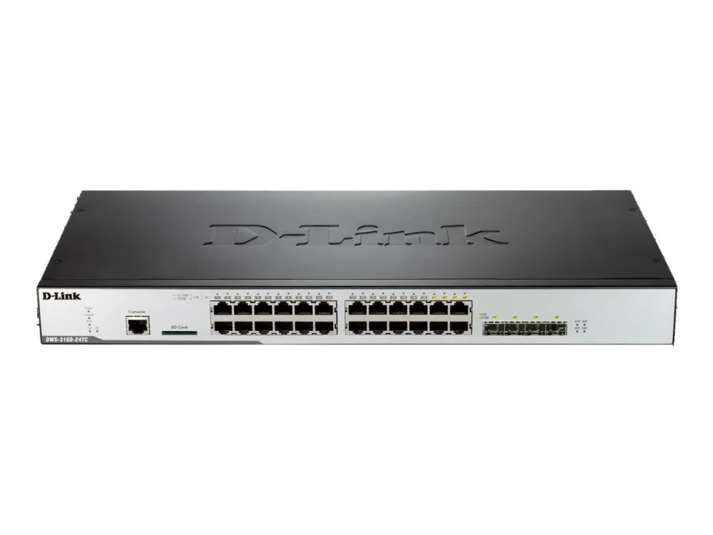 D-Link DWS 3160 - Switch - Administreret - 20 x 10/100/1000 (PoE)   4 x combo Gigabit SFP - monterbar på stativ - PoE