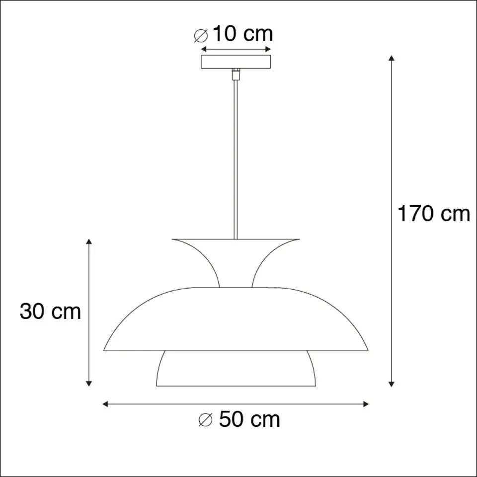 Qazqa hanglampen titus zwart e27