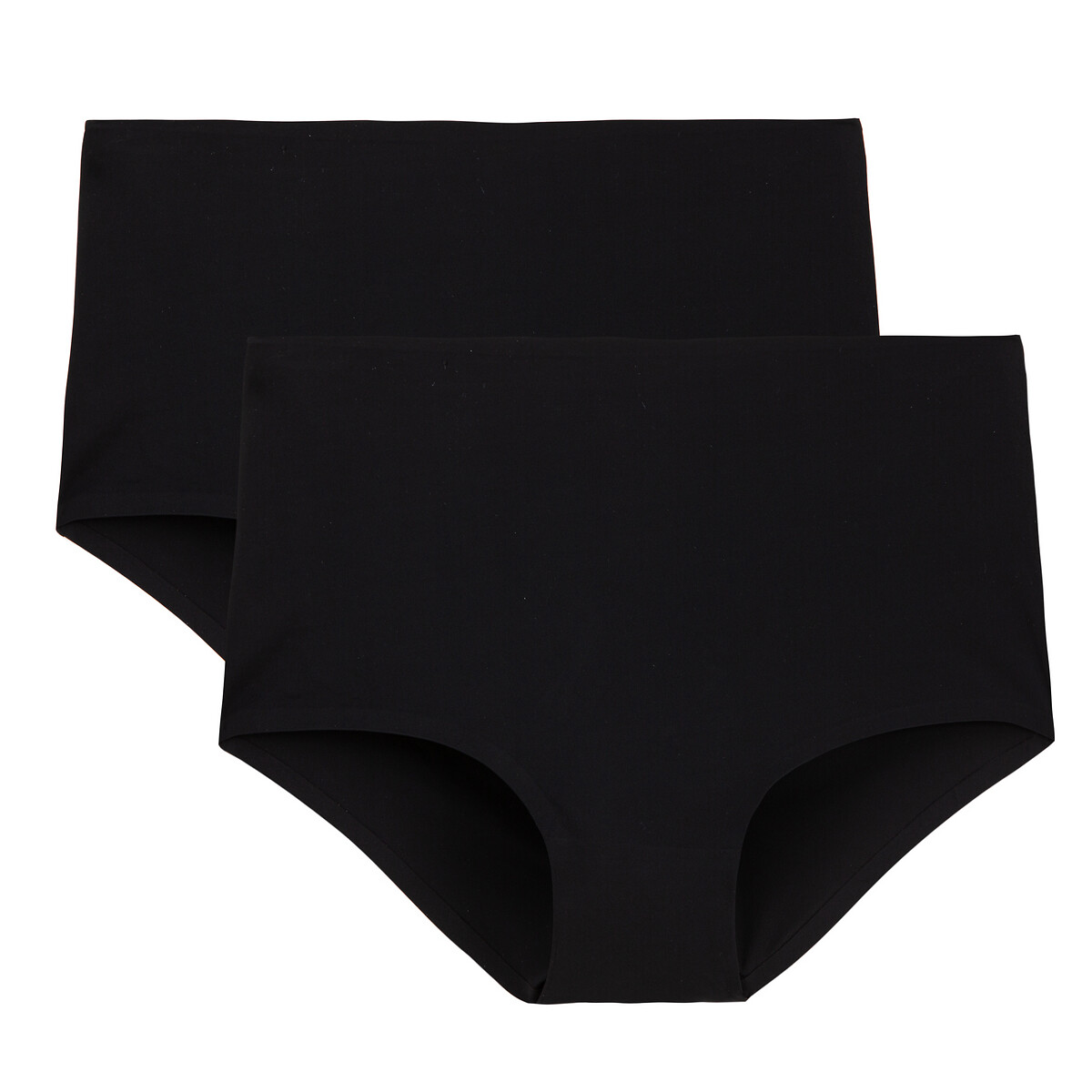 COLEÇÃO LA REDOUTE<br>Conjunto de 2 calcinhas de microfibra de cintura alta - Invisíveis