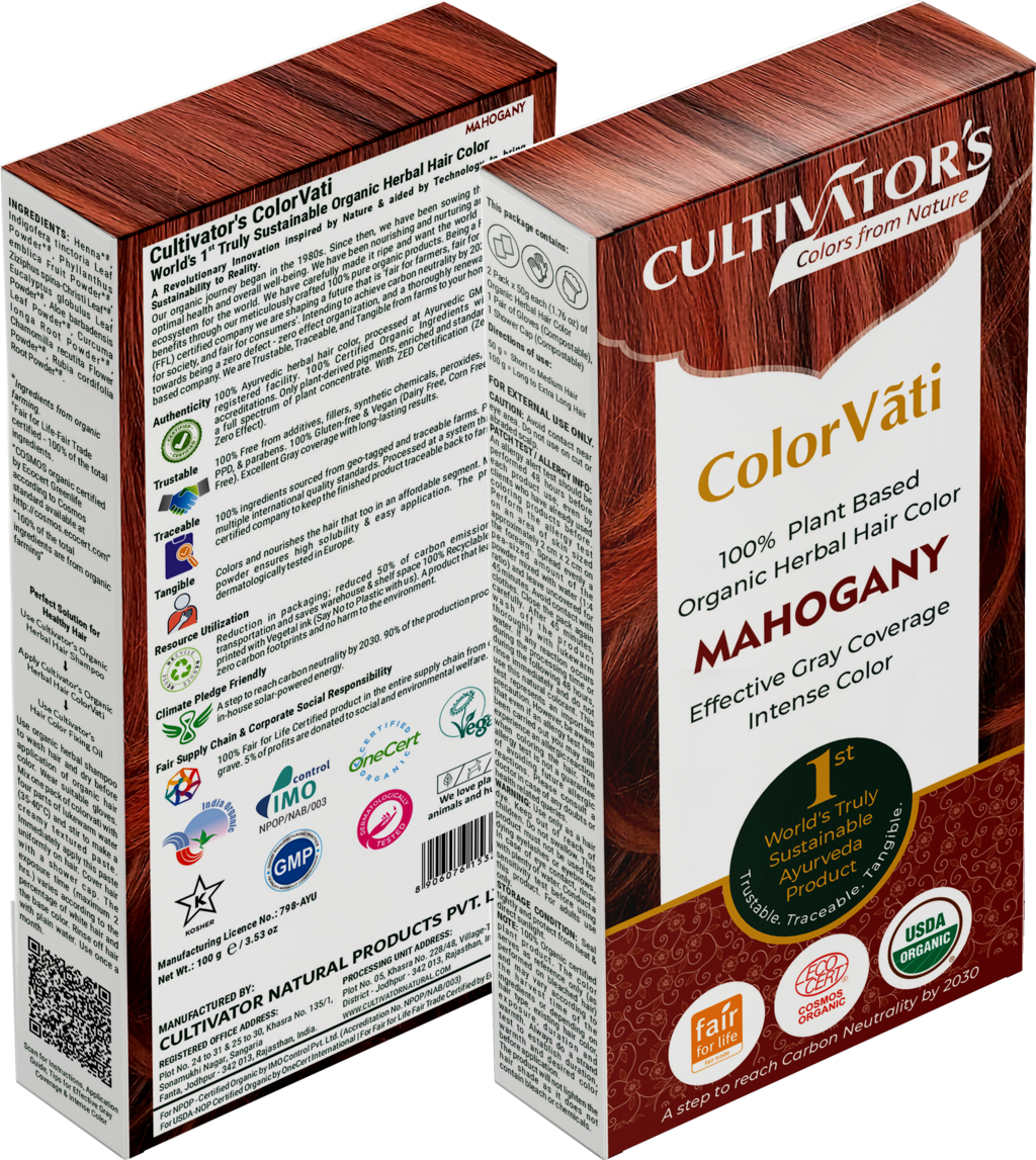 CULTIVATOR'S  ColorVãti Organic Herbal Hair Color - 13 Mahogany, 100 g
