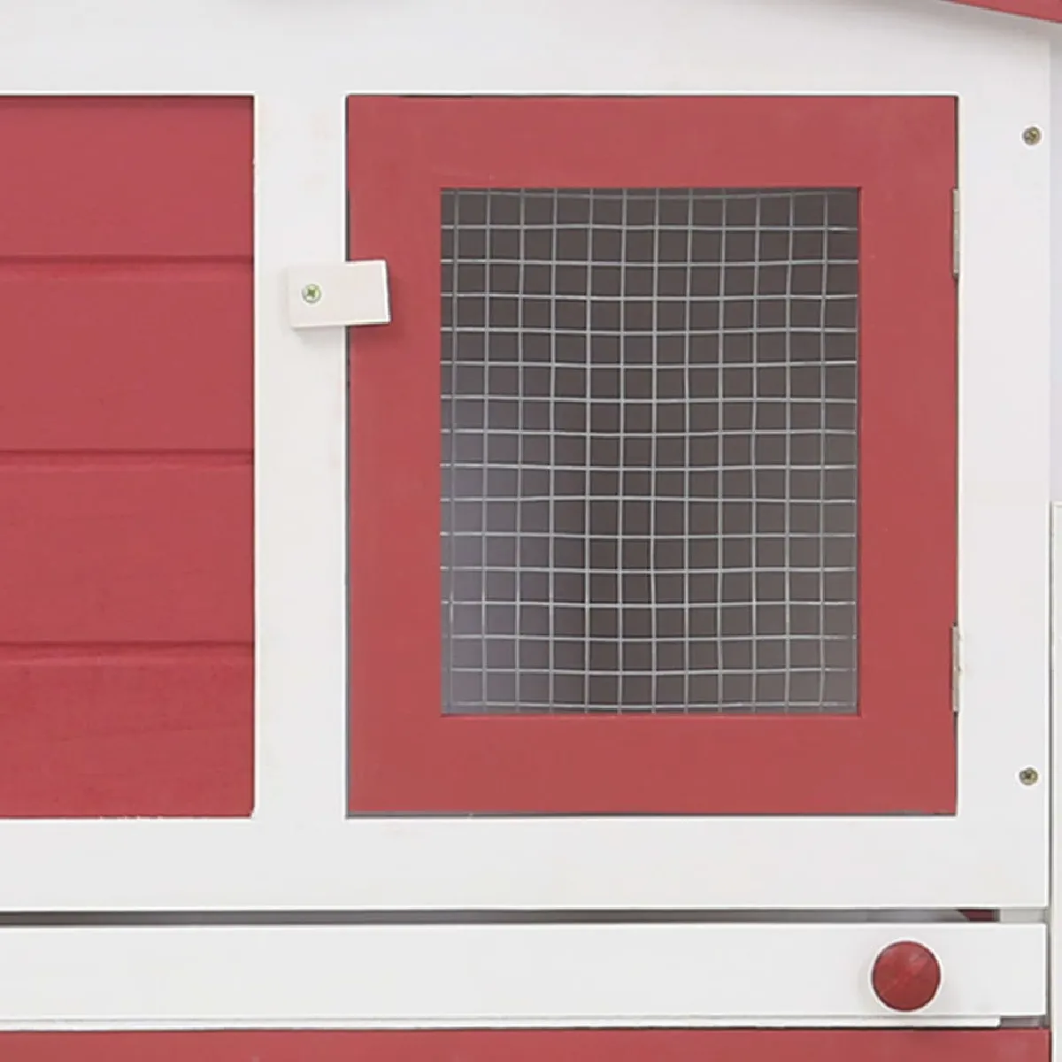 VidaXL Clapier large d'extérieur - Rouge et blanc