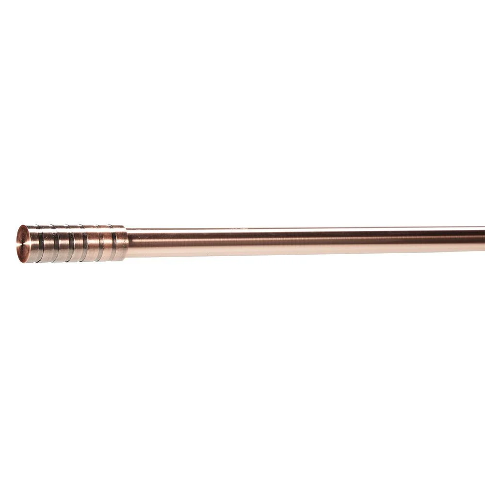 Kit tringle extensible embout piston strié cuivre mat L210/380cm