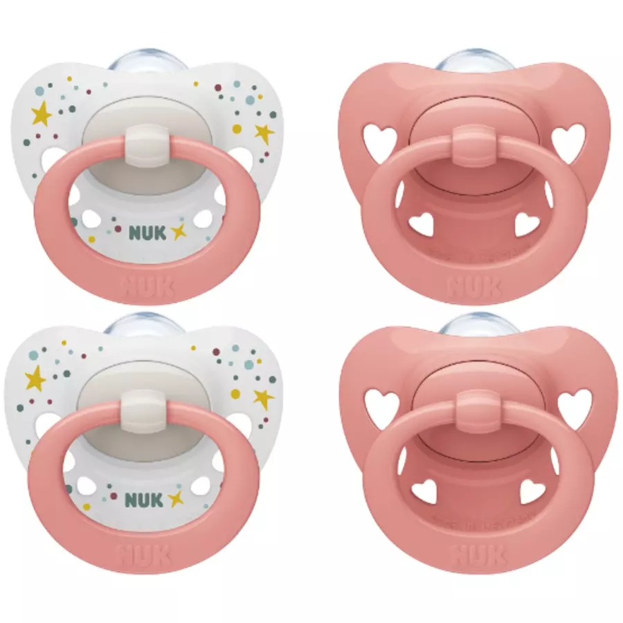 NUK Schnuller Signature 0-6 Monate 4er Box rosa