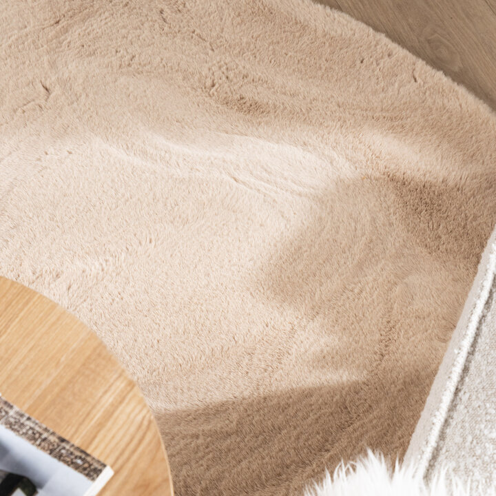 Rond Hoogpolig vloerkleed - Comfy Supreme Beige