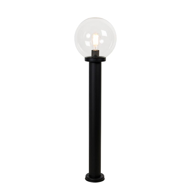 Staande buitenlamp zwart met heldere bol 100 cm IP44 - Sfera