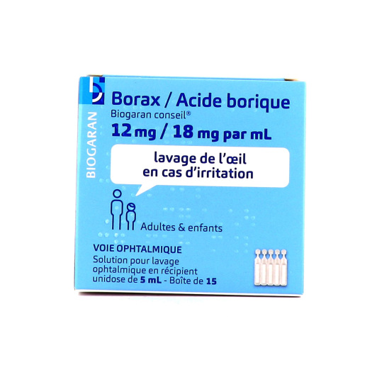 Borax Acide Borique - Lavage ophtalmique
