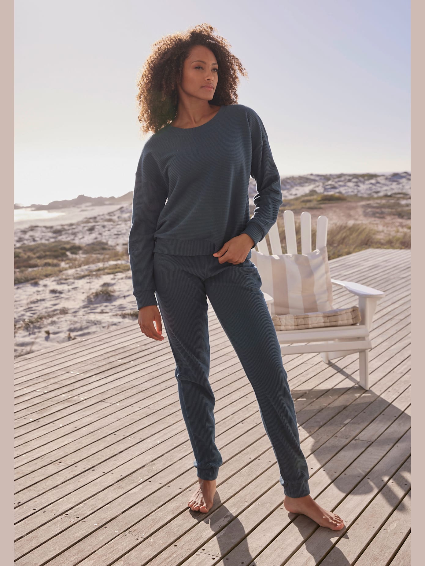 Pantalon détente legging côtelé