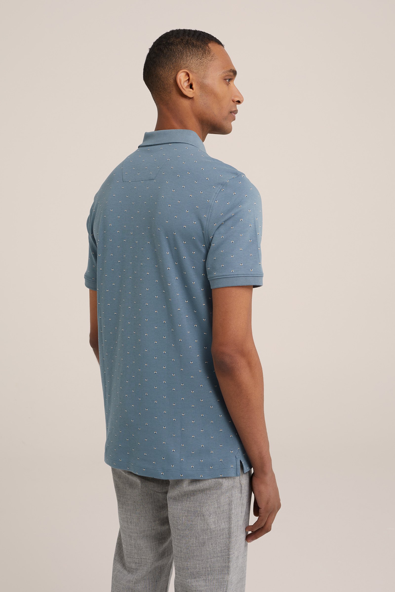 polo met dessin WE Fashion Grijsblauw