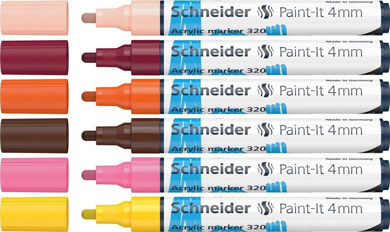Schneider Acrylmarker - Paint-it 320 - 4mm - Etui 6 Stuks - S-120297