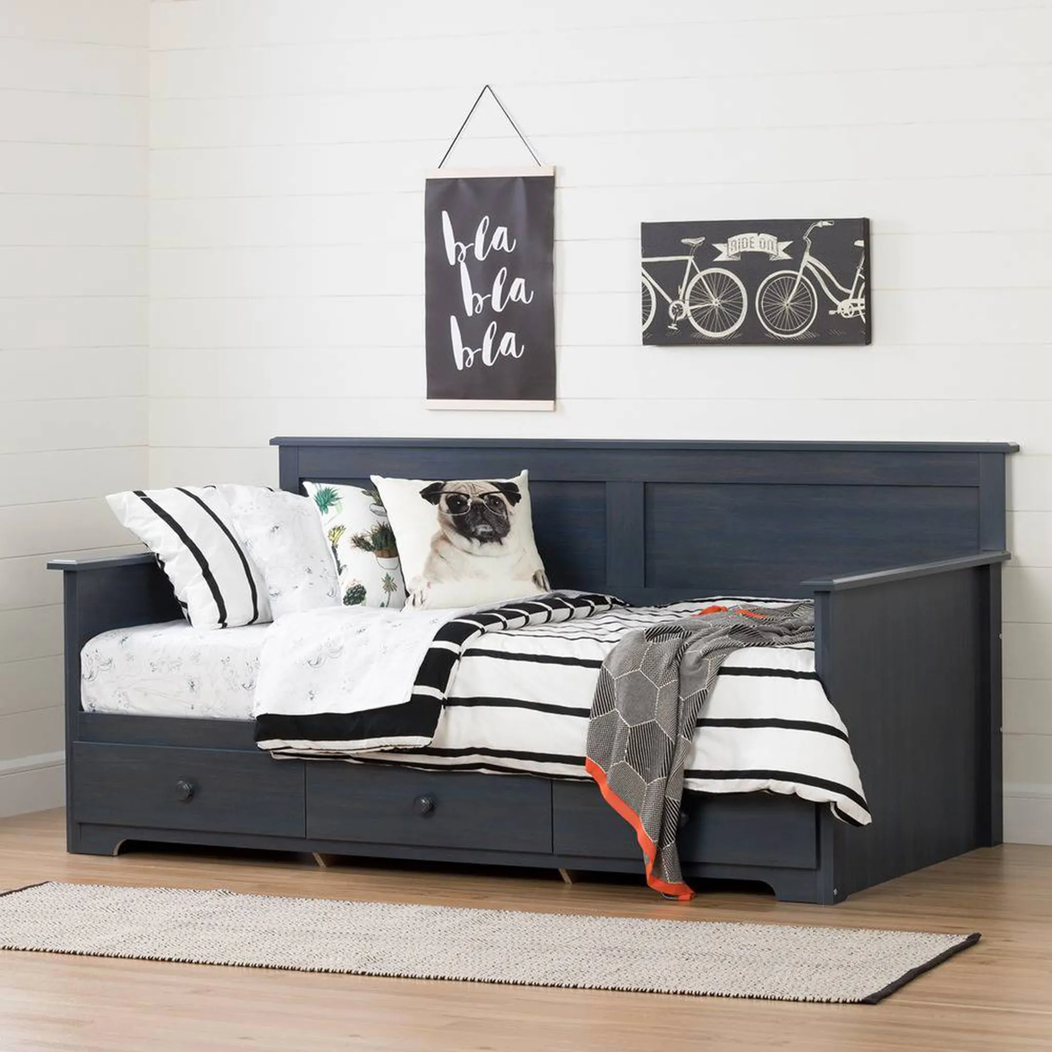 South Shore  Lit Divan avec Rangement Summer Breeze - Myrtille