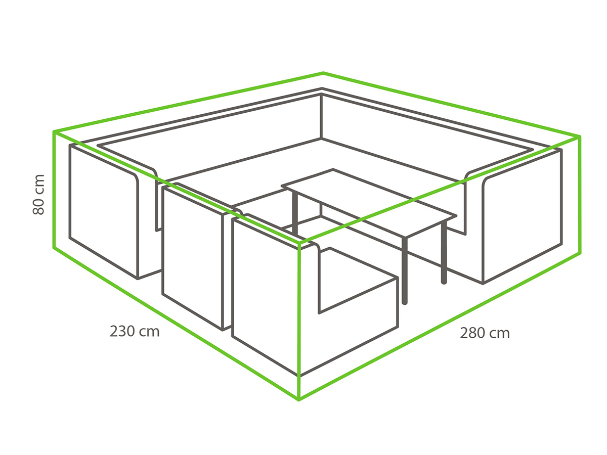 Winza antraciet 280 x 230 x 80 cm loungeset beschermhoes