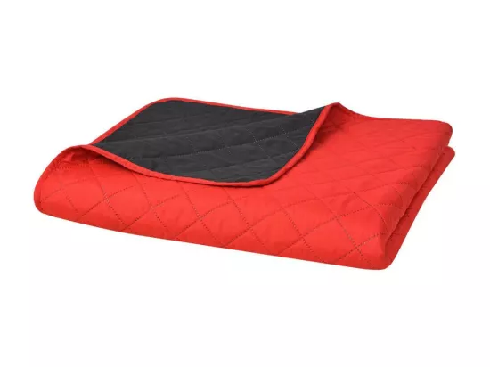 Couvre-lit matelassé double-face Rouge et noir 230x260