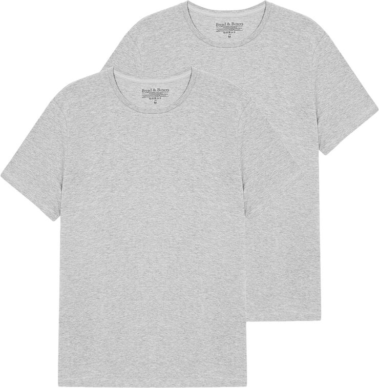 Bread & Boxers Crew-Neck 2-pack Grey mélange
