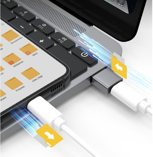 USB-A (han) til USB-C (hun) adapter Sort