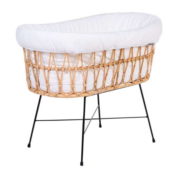Childhome Rattan Wieg   Metalen Onderstel Ecru