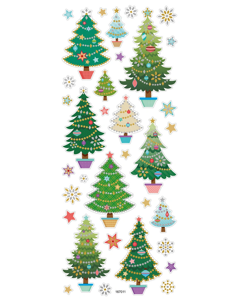 Brilliant-Sticker WEIHNACHTEN 5-teilig in bunt