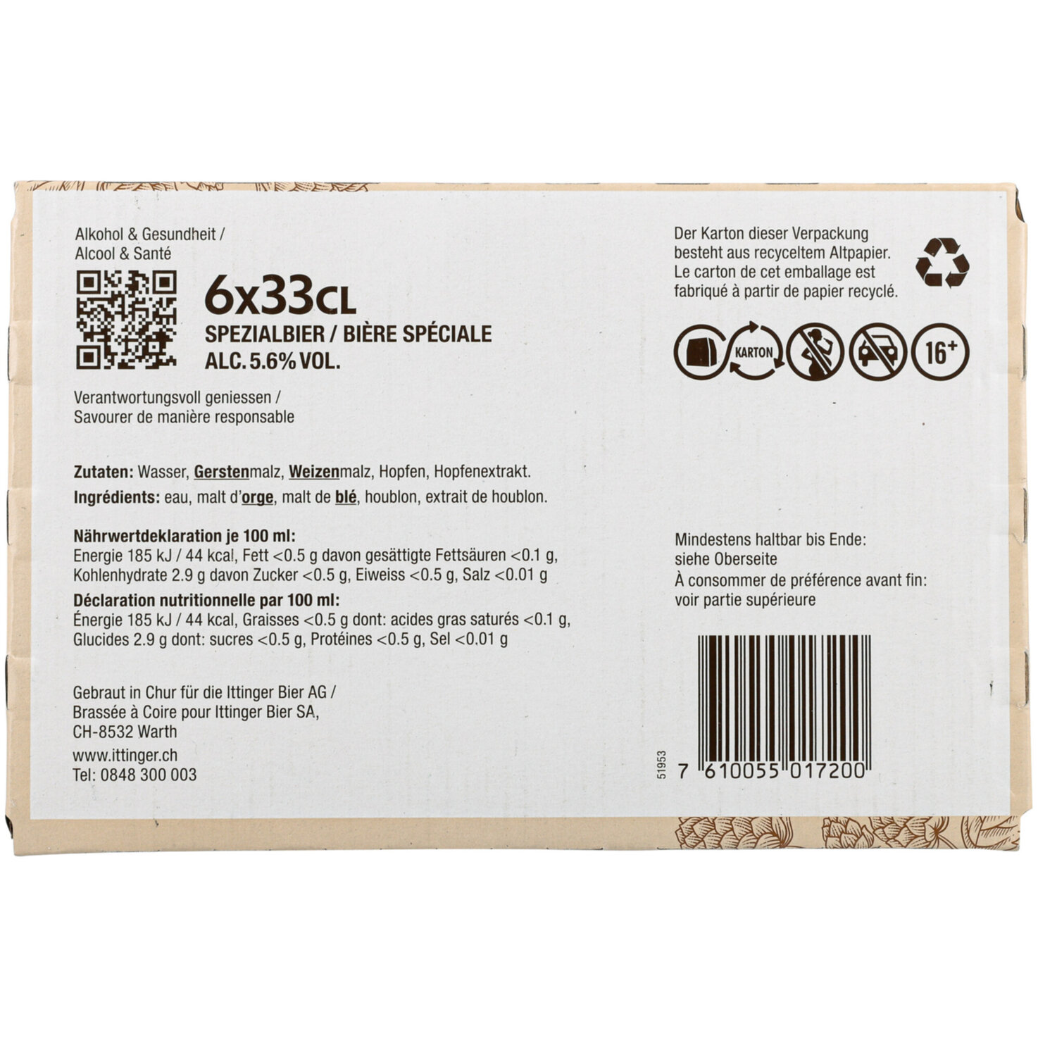 Ittinger Original Amber 6x33cl -198cl