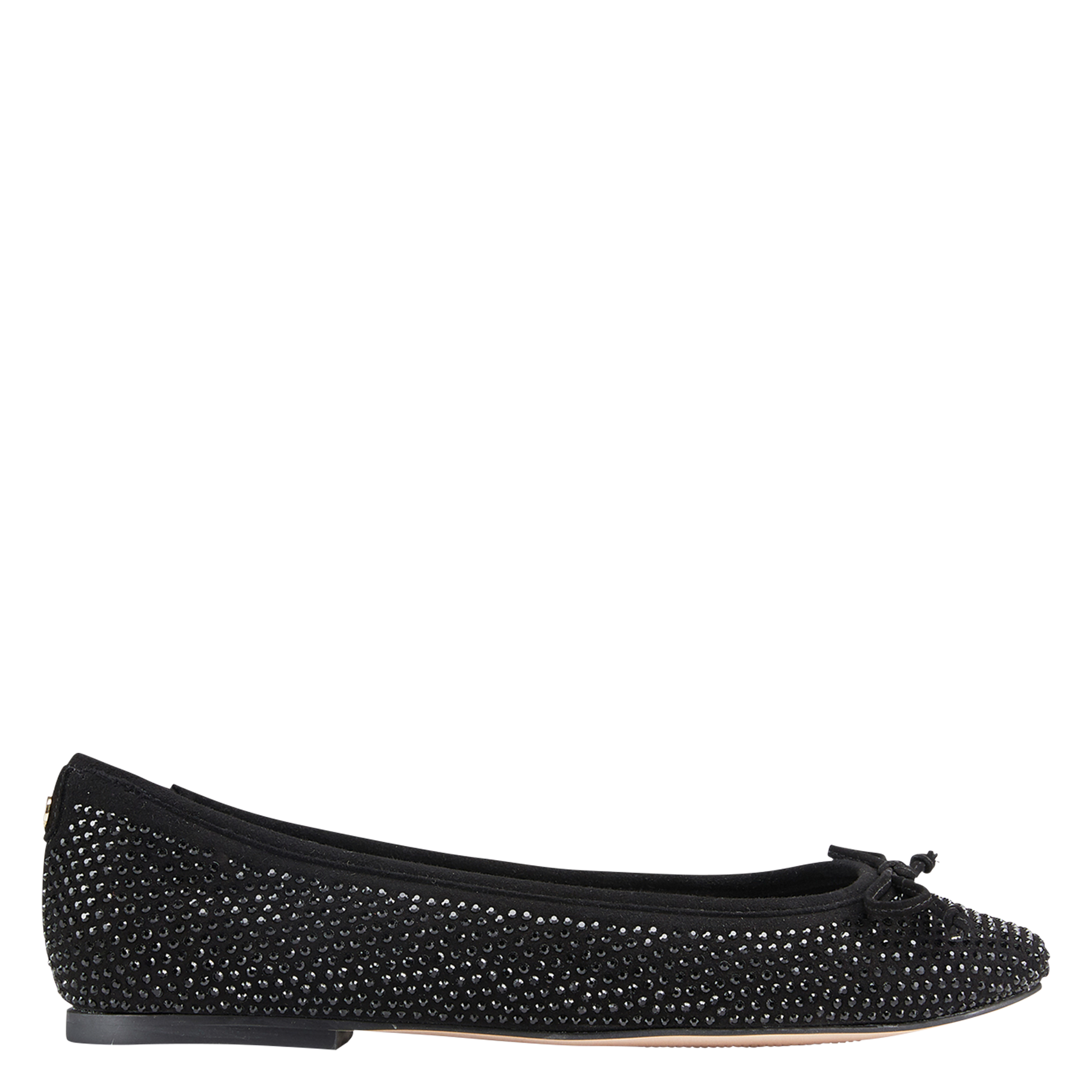 ODINE - Ballerines en cuir à strass | Noir
